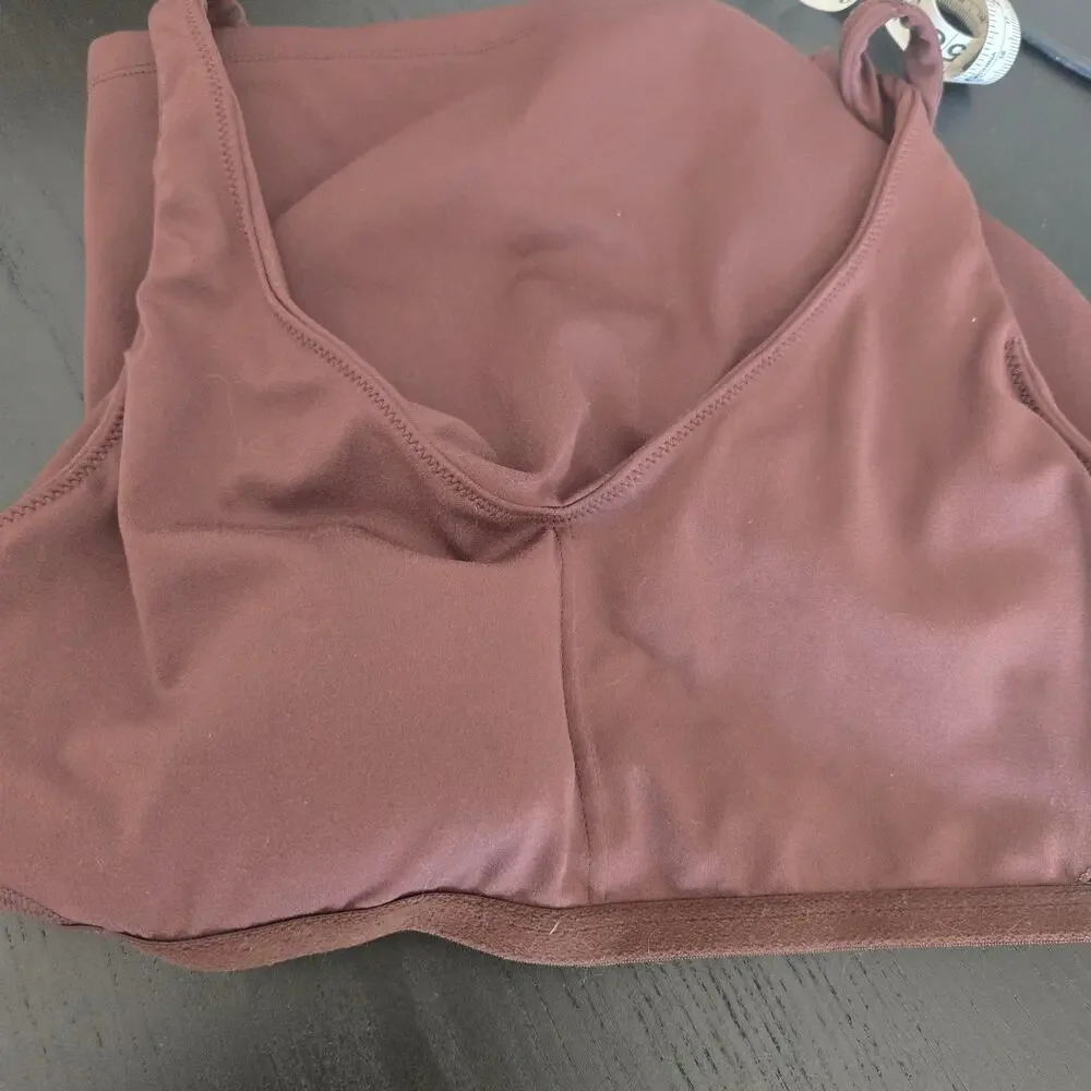 Aerie Offline Real Me Recharge Minimal Support Bra Longline Brown Women Medium